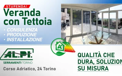 Veranda in alluminio con Tettoia in Isopan grecato