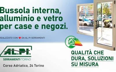 Bussola ingresso in vetro e alluminio